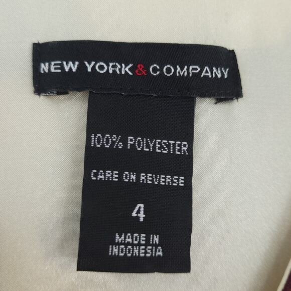 NY & Co Dress Abstract Print Career Sleeveless SZ 4 Multicolor, Neck Tie, Loose - Picture 4 of 4